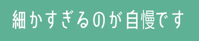 細かすぎるのが自慢です